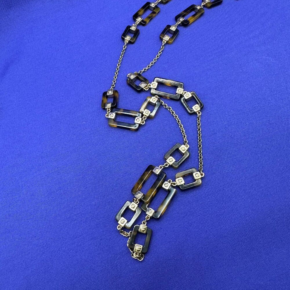 Ralph Lauren Tortoise and Silver Chain Necklace - Picture 6 of 14